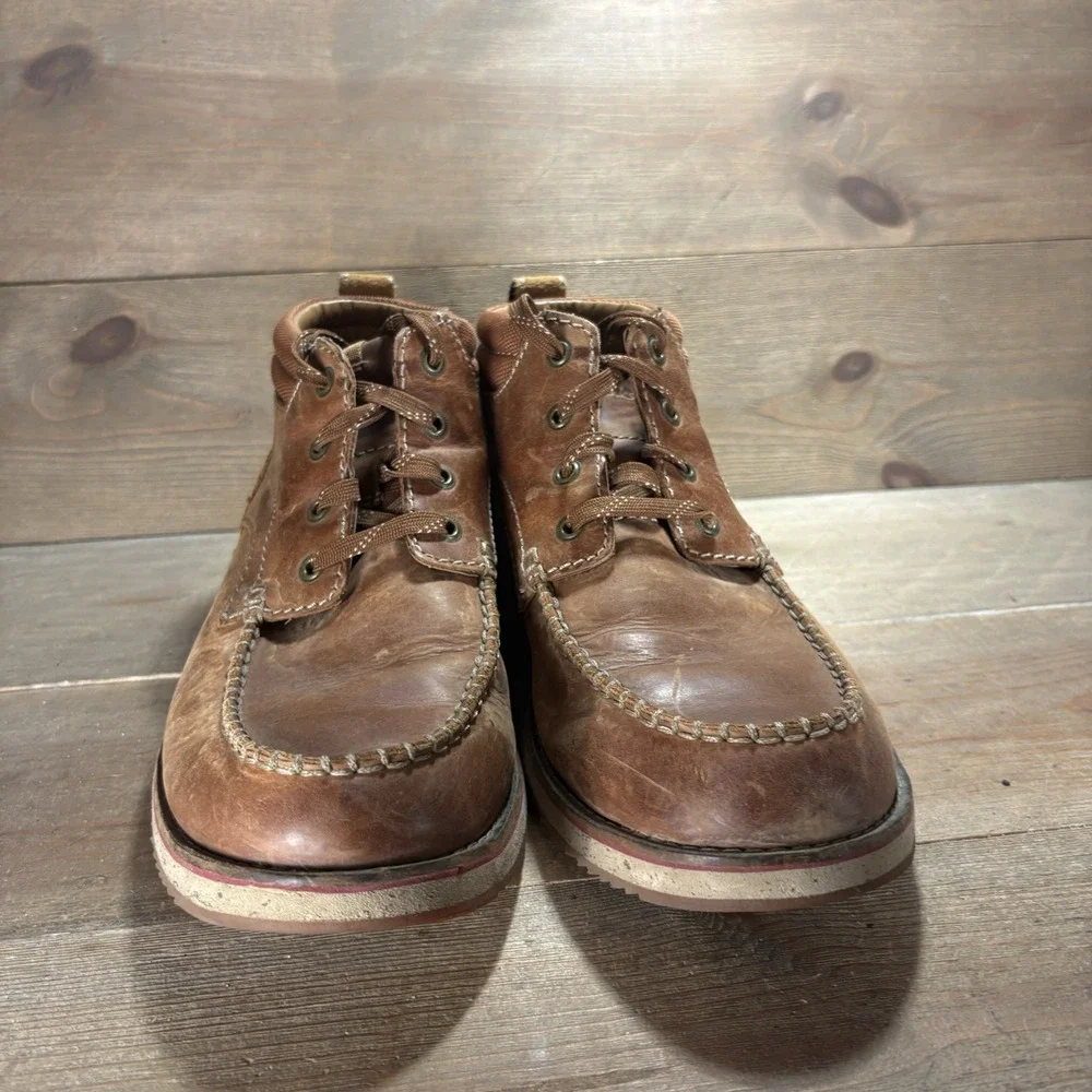 Clarks Mahale Mid Mens size 10 shoes Brown Leather Moc Toe chukka boots